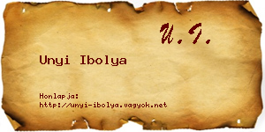 Unyi Ibolya névjegykártya